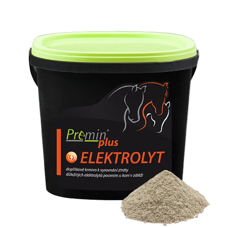 Premin® plus ELEKTROLYT K vyrovnání ztráty důležitých elektrolytů pocením u koní v zátěži