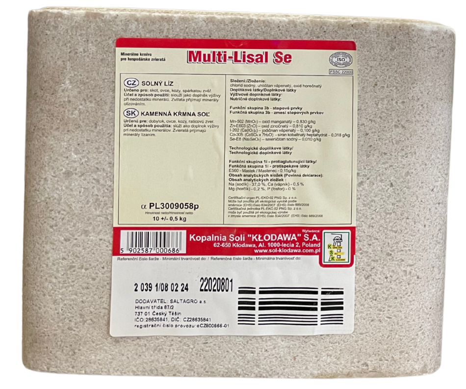 Multi-Lisal Se – solný liz pro skot, ovce, kozy a spárkatou zvěř